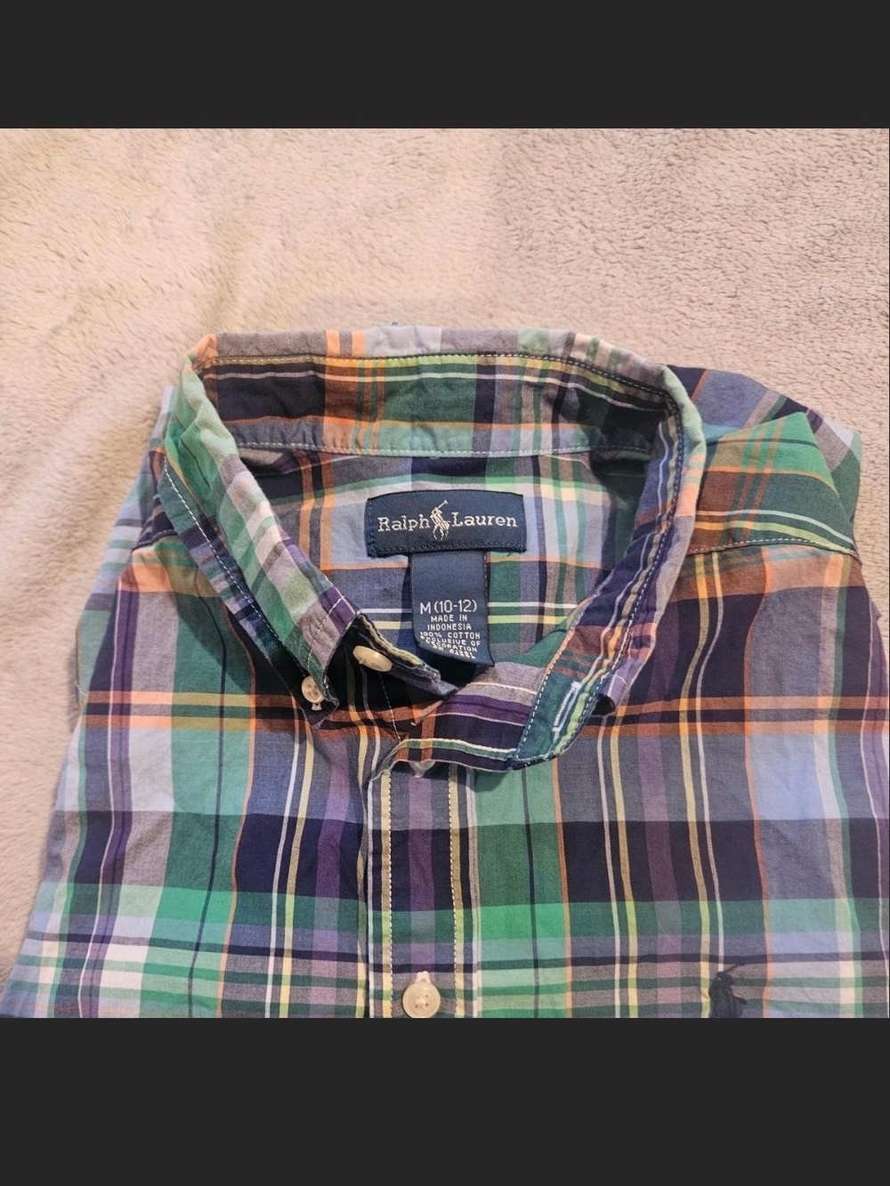 Ralph Lauren Multicolor Plaid Button-Down Shirt - Green, Blue, Purple